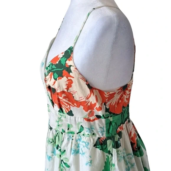 Chic Tommy Hilfiger Plus Size White Sundress - Orange Hibiscus with Pockets! - Picture 8 of 10
